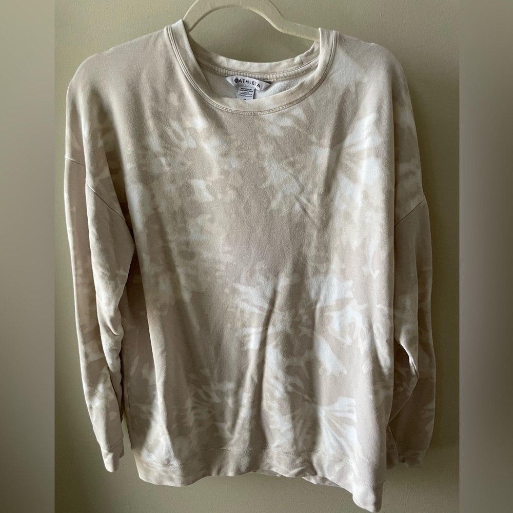 Athleta neutral tie dye crew neck sweater